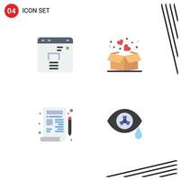 User Interface Pack of 4 Basic Flat Icons of business design gift muslim drawing Editable Vector Design Elements