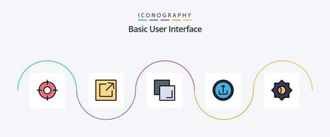 Basic Line Filled Flat 5 Icon Pack Including setting. navigation. copy. mobile. basic vector