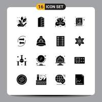 16 Universal Solid Glyph Signs Symbols of chang service real estate repair book Editable Vector Design Elements