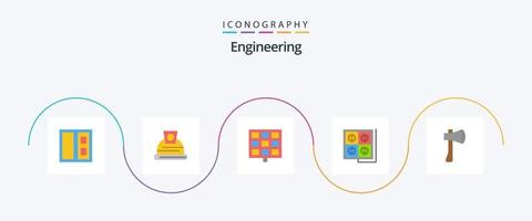 Engineering Flat 5 Icon Pack Including axe tool. ax tool. construction. ax. socket vector