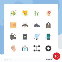 Modern Set of 16 Flat Colors and symbols such as post envelope bamboo mind location Editable Pack of Creative Vector Design Elements