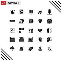 25 iconos creativos signos y símbolos modernos de pájaros cruzados saxofón árbol paisaje elementos de diseño vectorial editables vector