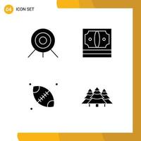 Set of Commercial Solid Glyphs pack for archery ball business money forest Editable Vector Design Elements