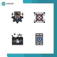 4 Creative Icons Modern Signs and Symbols of setting photography card seo picture Editable Vector Design Elements