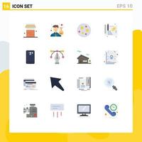 User Interface Pack of 16 Basic Flat Colors of camera mobile space smart phone sketch Editable Pack of Creative Vector Design Elements