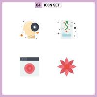 4 User Interface Flat Icon Pack of modern Signs and Symbols of disc find productivity plan target Editable Vector Design Elements