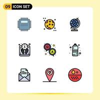 9 iconos creativos signos y símbolos modernos de pregunta respuesta escala educativa elementos de diseño vectorial editables en masa vector