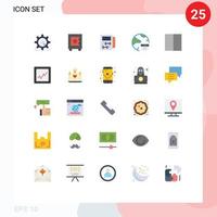 paquete de 25 signos y símbolos de colores planos modernos para medios de impresión web como grid global fitness desarrollar aplicaciones elementos de diseño de vectores editables