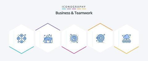 Business And Teamwork 25 Blue icon pack including team. group. anonymity. cloud. goal vector