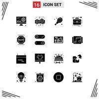 16 iconos creativos signos y símbolos modernos de trabajo descanso comida parada trabajo caso elementos de diseño vectorial editables vector
