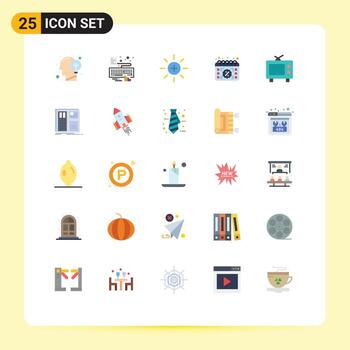 Pack of 25 Modern Flat Colors Signs and Symbols for Web Print Media such as sale date attach calendar user Editable Vector Design Elements