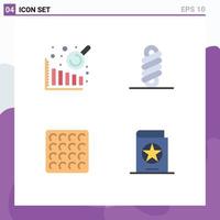 4 User Interface Flat Icon Pack of modern Signs and Symbols of business intelligence costume spring wafer spells Editable Vector Design Elements
