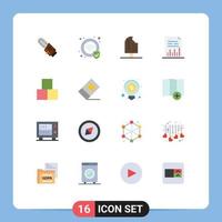 Universal Icon Symbols Group of 16 Modern Flat Colors of blocks file cold document analytics Editable Pack of Creative Vector Design Elements