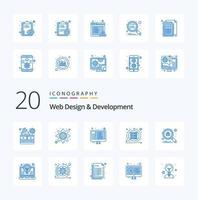 20 Web Design And Development Blue Color icon Pack like bug sprint code scrum agile vector