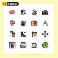 conjunto de 16 iconos de interfaz de usuario modernos signos de símbolos para la solución del kit de comercio electrónico inicio del hospital elementos de diseño de vectores creativos editables