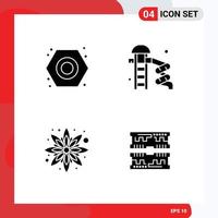Group of Modern Solid Glyphs Set for mechanical sunflower plumbing water cards Editable Vector Design Elements