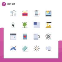 16 Creative Icons Modern Signs and Symbols of electric battery breakfast analytics report Editable Pack of Creative Vector Design Elements