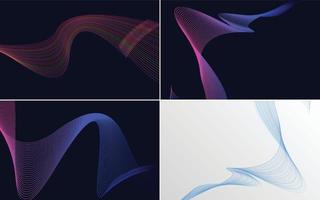 Use these abstract waving line backgrounds to enhance your designs vector