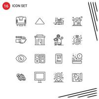 16 iconos creativos signos y símbolos modernos de tecnología inmobiliaria avanzada tecnología de casa elementos de diseño vectorial editables vector