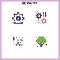 Universal Icon Symbols Group of 4 Modern Flat Icons of communication arrow phone gear surgery Editable Vector Design Elements