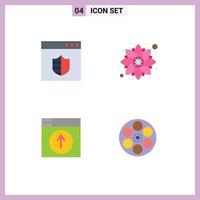 4 Universal Flat Icons Set for Web and Mobile Applications browser up webpage rangoli design Editable Vector Design Elements