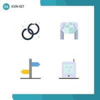 Modern Set of 4 Flat Icons Pictograph of accessorize logistic fashion living sign Editable Vector Design Elements