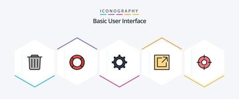 Basic 25 FilledLine icon pack including location. basic. basic. share. export vector