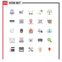 Stock Vector Icon Pack of 25 Line Signs and Symbols for idea bulb caring setting solution Editable Vector Design Elements