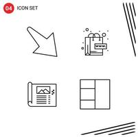 Pictogram Set of 4 Simple Filledline Flat Colors of arrow plan ecommerce world photo Editable Vector Design Elements