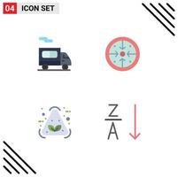 4 Flat Icon concept for Websites Mobile and Apps delivery garbage stages operation recycle Editable Vector Design Elements