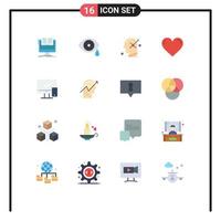 16 Universal Flat Colors Set for Web and Mobile Applications computer favorite optimistic like heart Editable Pack of Creative Vector Design Elements