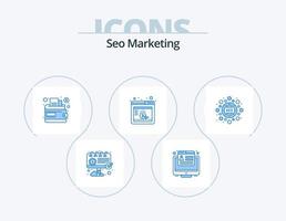 Seo Marketing Blue Icon Pack 5 Icon Design. seo. marketing. cash. seo. marketing vector