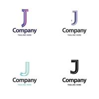 letra j diseño de paquete de logotipos grandes diseño de logotipos modernos y creativos para su negocio vector