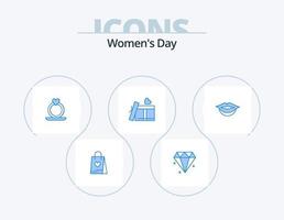 Womens Day Blue Icon Pack 5 Icon Design. . proposal. . lips vector