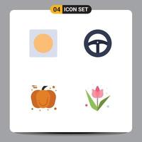 User Interface Pack of 4 Basic Flat Icons of creative food overlay wheel decoration Editable Vector Design Elements