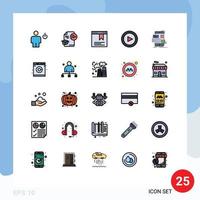 paquete de iconos de vector de stock de 25 signos y símbolos de línea para elementos de diseño de vector editables de sitio web de juego de graduación de conjunto móvil