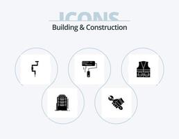 Building And Construction Glyph Icon Pack 5 Icon Design. roller. brush. tools. well. tool vector