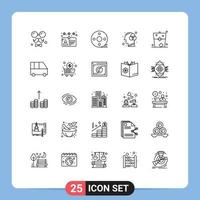 25 Creative Icons Modern Signs and Symbols of alcohol innovation action clapper human mind filmmaking Editable Vector Design Elements