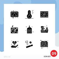 Pack of 9 creative Solid Glyphs of media music court gramophone olympic Editable Vector Design Elements