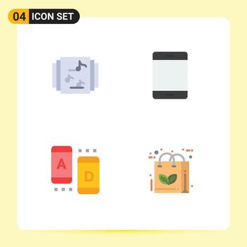 Flat Icon Pack of 4 Universal Symbols of collection marketing computers hardware tablet Editable Vector Design Elements