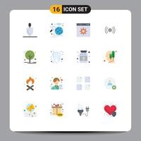 Set of 16 Modern UI Icons Symbols Signs for ux signal statistic essential website Editable Pack of Creative Vector Design Elements