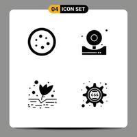 4 Creative Icons Modern Signs and Symbols of biology agriculture lab alert farming Editable Vector Design Elements