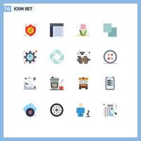 16 Thematic Vector Flat Colors and Editable Symbols of energy layers user copy nature Editable Pack of Creative Vector Design Elements