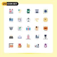 Set of 25 Modern UI Icons Symbols Signs for global hobbies thinking bag online shop Editable Vector Design Elements