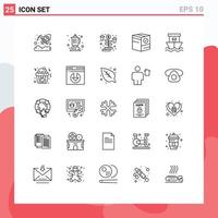 Modern Set of 25 Lines and symbols such as beach shipping money e check Editable Vector Design Elements