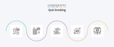 dejar de fumar paquete de iconos de la línea 5 que incluye fumar. estilo de vida. cigarrillo. saludable. de fumar vector