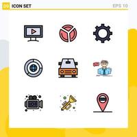 Universal Icon Symbols Group of 9 Modern Filledline Flat Colors of scientist professor management vehicles marketing Editable Vector Design Elements