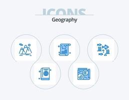 Geo Graphy Blue Icon Pack 5 Icon Design. travel. news. travel. blog. hiking vector