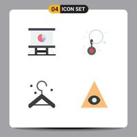 Universal Icon Symbols Group of 4 Modern Flat Icons of business hanger planning earrings god Editable Vector Design Elements