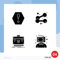 Set of 4 Modern UI Icons Symbols Signs for error financial dumbbell weightlifting portfolio Editable Vector Design Elements